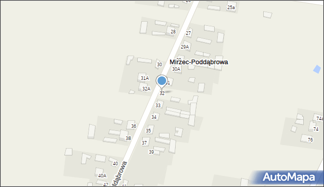 Mirzec-Poddąbrowa, Mirzec-Poddąbrowa, 32, mapa Mirzec-Poddąbrowa