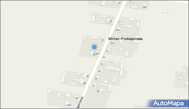 Mirzec-Poddąbrowa, Mirzec-Poddąbrowa, 32A, mapa Mirzec-Poddąbrowa