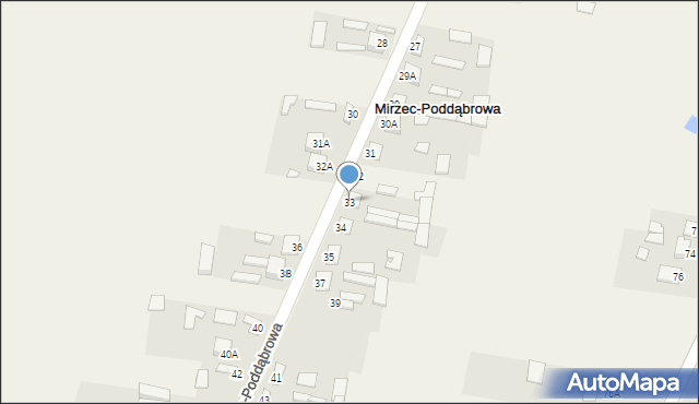 Mirzec-Poddąbrowa, Mirzec-Poddąbrowa, 33, mapa Mirzec-Poddąbrowa
