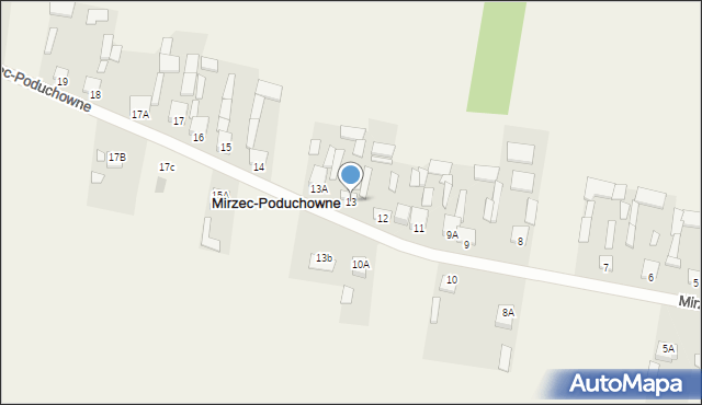 Mirzec-Poduchowne, Mirzec-Poduchowne, 13, mapa Mirzec-Poduchowne