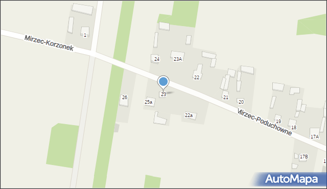 Mirzec-Poduchowne, Mirzec-Poduchowne, 23, mapa Mirzec-Poduchowne