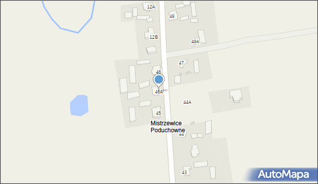 Mistrzewice, Mistrzewice, 46A, mapa Mistrzewice