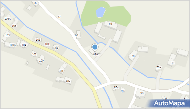 Miszkowice, Miszkowice, 68A, mapa Miszkowice