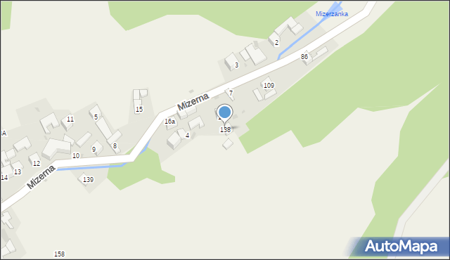 Mizerna, Mizerna, 138, mapa Mizerna