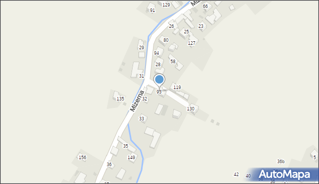 Mizerna, Mizerna, 93, mapa Mizerna