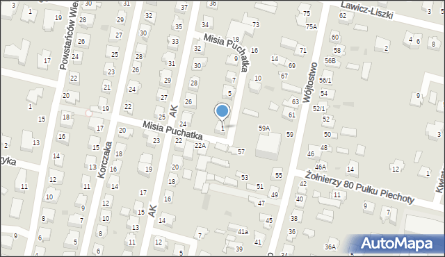 Mława, Misia Puchatka, 1, mapa Mława