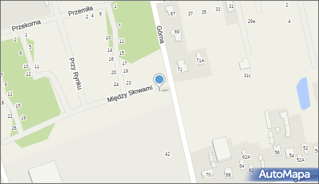 Młochów, Między Słowami, 1, mapa Młochów