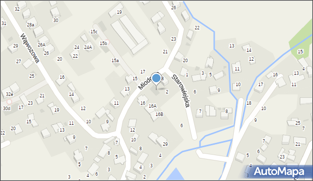 Modlniczka, Miodowa, 18a, mapa Modlniczka