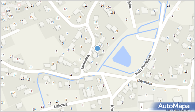 Modlniczka, Miodowa, 2, mapa Modlniczka