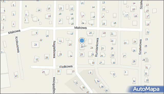 Modrzyca, Miętowa, 23, mapa Modrzyca