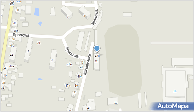 Mogilno, Mickiewicza Adama, 42B, mapa Mogilno