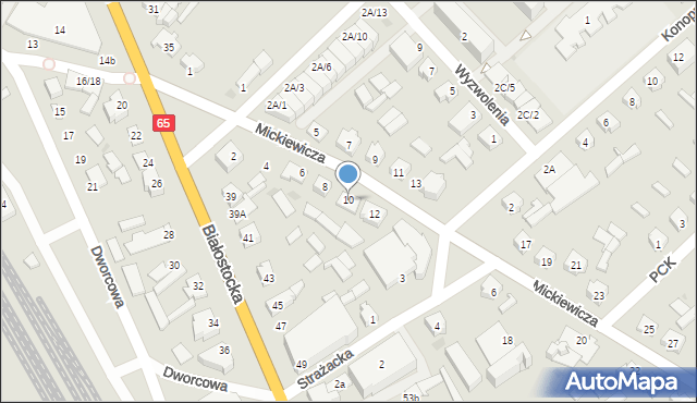 Mońki, Mickiewicza Adama, 10, mapa Mońki