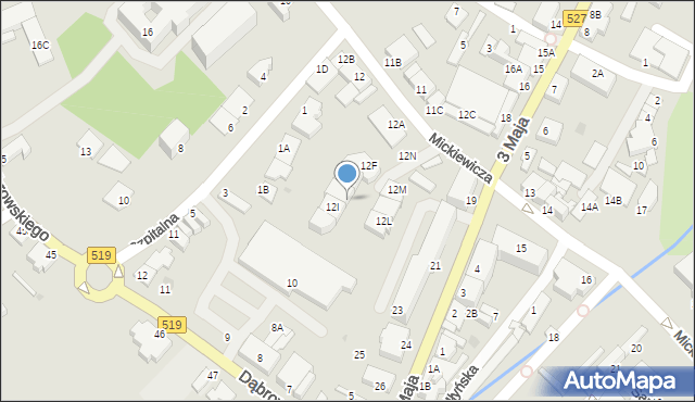 Morąg, Mickiewicza Adama, 12h, mapa Morąg