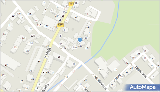 Morąg, Mickiewicza Adama, 14B, mapa Morąg