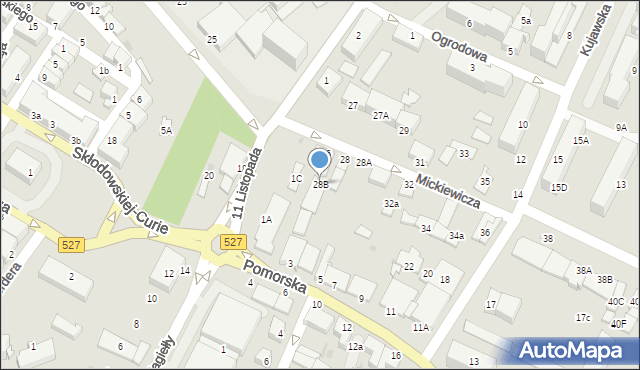 Morąg, Mickiewicza Adama, 28B, mapa Morąg