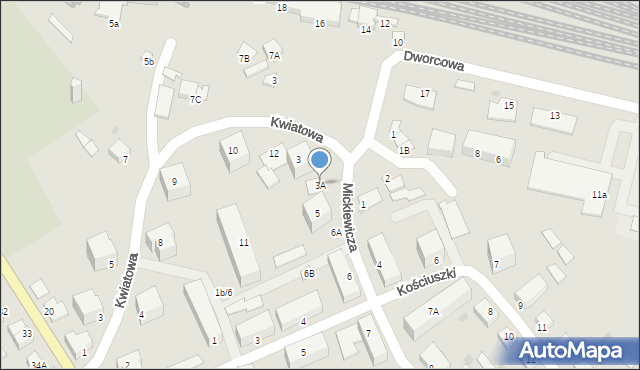 Morąg, Mickiewicza Adama, 3A, mapa Morąg