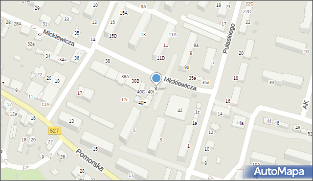 Morąg, Mickiewicza Adama, 40L, mapa Morąg