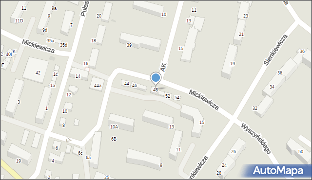 Morąg, Mickiewicza Adama, 48, mapa Morąg