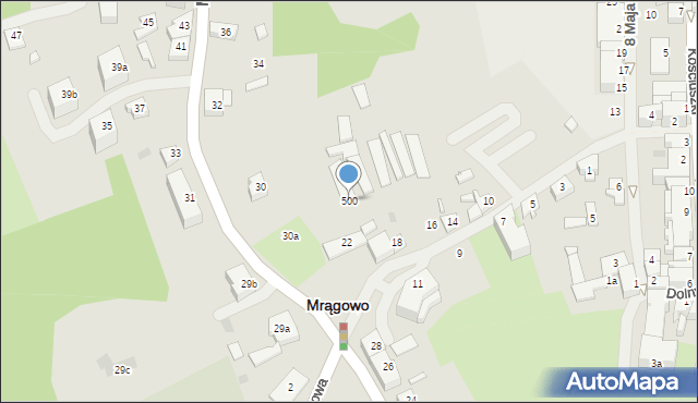 Mrągowo, Mickiewicza Adama, 500, mapa Mrągowo