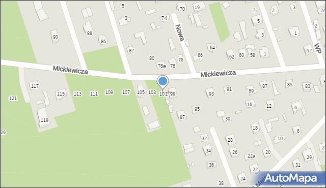 Mrozy, Mickiewicza Adama, 101, mapa Mrozy