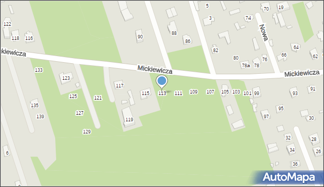 Mrozy, Mickiewicza Adama, 113, mapa Mrozy