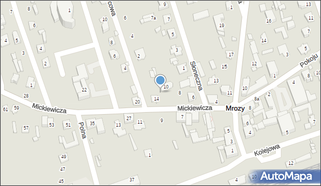 Mrozy, Mickiewicza Adama, 12, mapa Mrozy