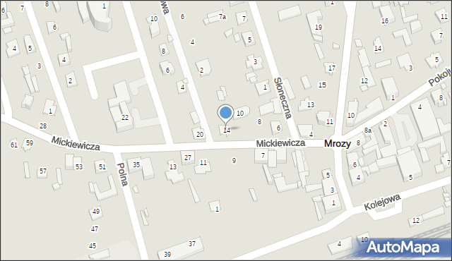 Mrozy, Mickiewicza Adama, 14, mapa Mrozy