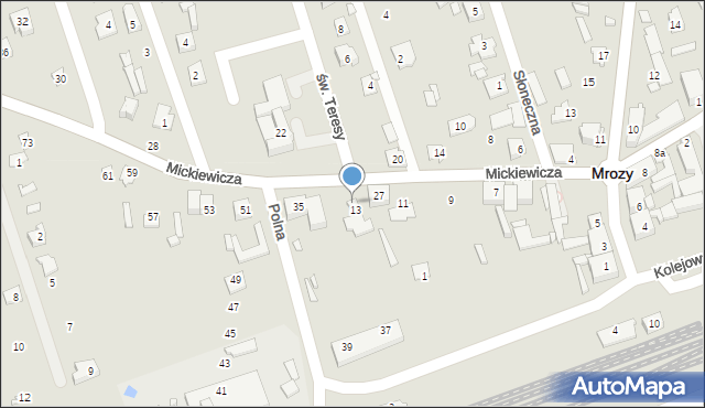 Mrozy, Mickiewicza Adama, 33, mapa Mrozy