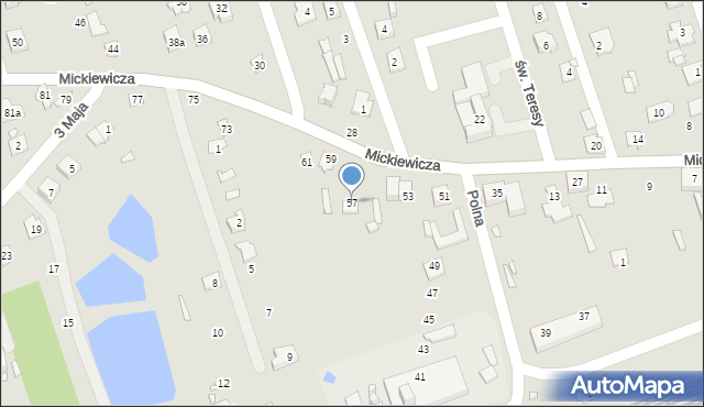 Mrozy, Mickiewicza Adama, 57, mapa Mrozy