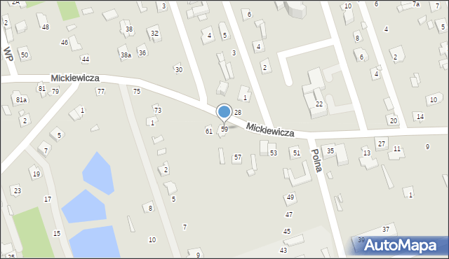 Mrozy, Mickiewicza Adama, 59, mapa Mrozy