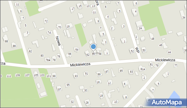 Mrozy, Mickiewicza Adama, 60, mapa Mrozy