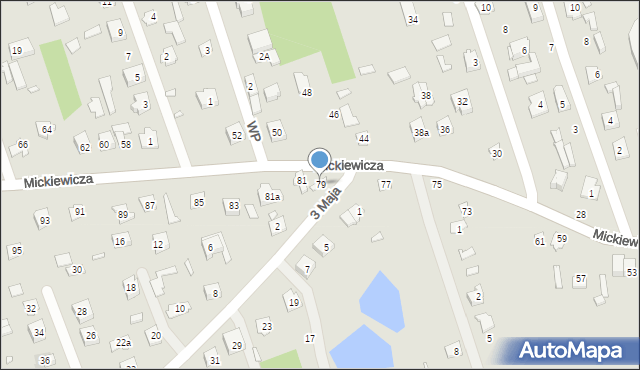 Mrozy, Mickiewicza Adama, 79, mapa Mrozy