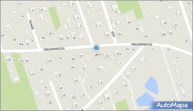 Mrozy, Mickiewicza Adama, 85, mapa Mrozy