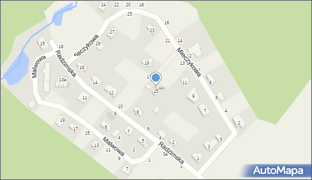 Mściszewo, Mieczykowa, 15, mapa Mściszewo