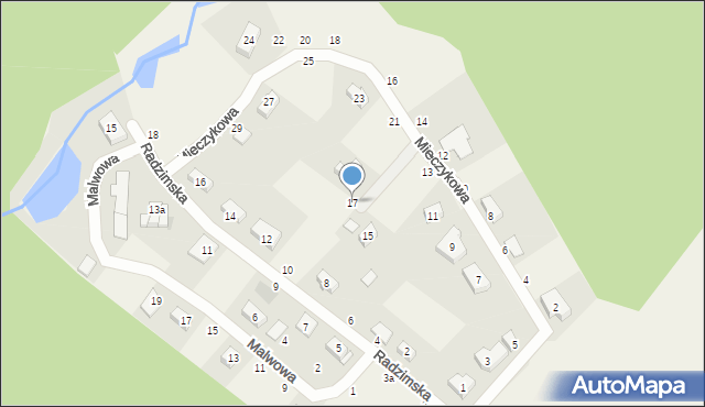 Mściszewo, Mieczykowa, 17, mapa Mściszewo