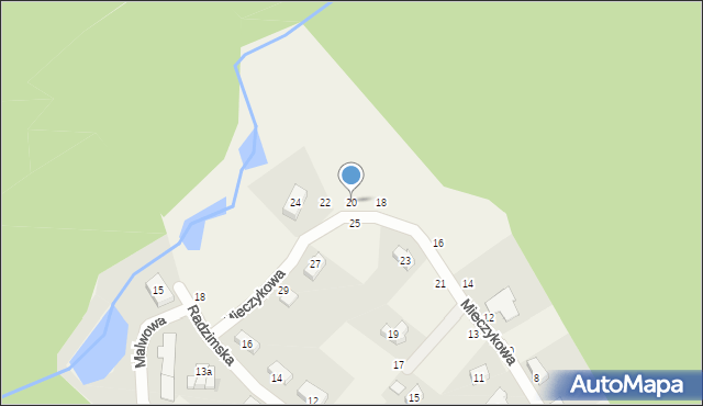 Mściszewo, Mieczykowa, 20, mapa Mściszewo