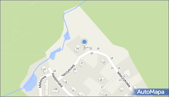 Mściszewo, Mieczykowa, 22, mapa Mściszewo