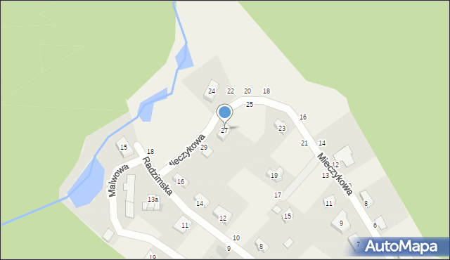 Mściszewo, Mieczykowa, 27, mapa Mściszewo