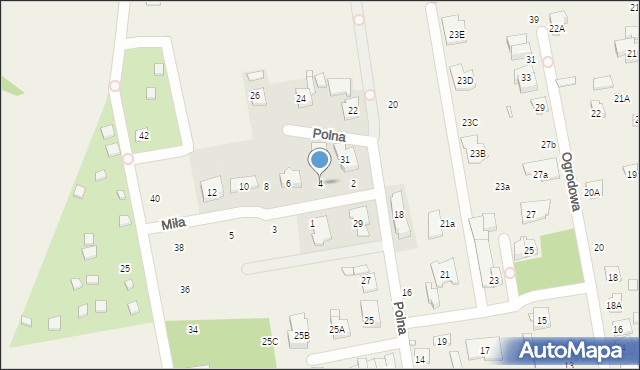 Mysiadło, Miła, 4, mapa Mysiadło