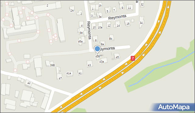 Myślenice, Mickiewicza Adama, 43b, mapa Myślenice