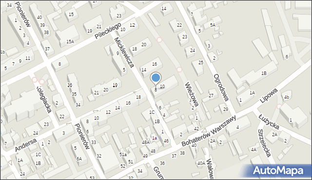 Myślibórz, Mickiewicza Adama, 8, mapa Myślibórz