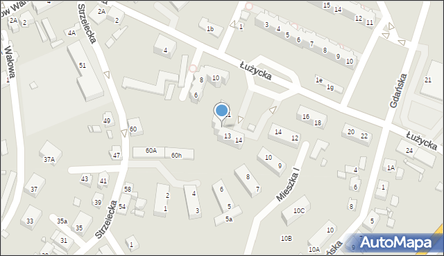 Myślibórz, Mieszka I, 12, mapa Myślibórz