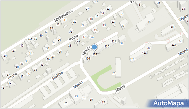 Mysłowice, Miarki Karola, 32F, mapa Mysłowice