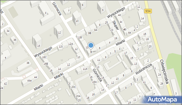 Mysłowice, Miarki Karola, 8, mapa Mysłowice