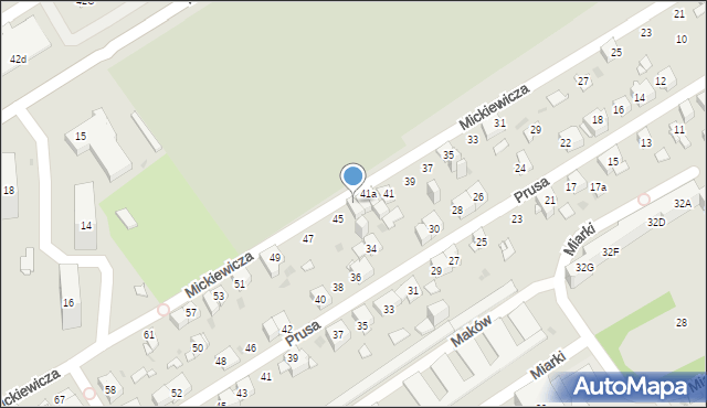 Mysłowice, Mickiewicza Adama, 43a, mapa Mysłowice