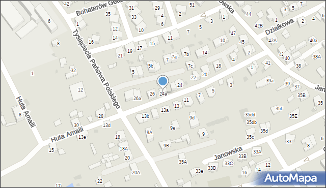 Mysłowice, Mieszka I, 24a, mapa Mysłowice