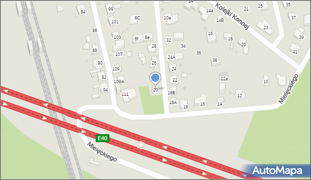 Mysłowice, Mielęckiego Andrzeja, 20, mapa Mysłowice