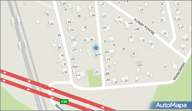 Mysłowice, Mielęckiego Andrzeja, 26, mapa Mysłowice