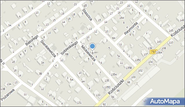 Myszków, Mickiewicza Adama, 8, mapa Myszków