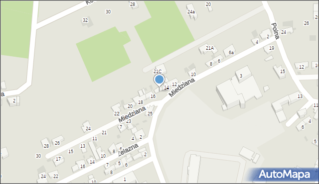 Myszków, Miedziana, 14A, mapa Myszków